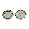 Tibetan Style Zinc Alloy Flat Round Pendant Cabochons Bezel Settings TIBEP-R334-248AS-RS-1