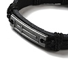 Alloy Rectangle with Cross Link Bracelet BJEW-C037-01A-5