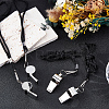 4Pcs 304 Stainless Steel Whistle Pendant Black Cord Necklaces NJEW-GF0001-25P-4