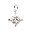 925 Sterling Silver Pave Clear Cubic Zirconia Star Charms STER-A048-01S-1