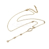 304 Stainless Steel Crystal Rhinestone Pendant Y Necklaces for Women NJEW-F375-01G-04-2