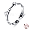 925 Sterling Silver Cuff Rings RJEW-BB70407-6