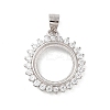 925 Sterling Silver Micro Pave Cubic Zirconia Pendant Setting STER-H113-04P-01-1