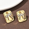 Two Tone 304 Stainless Steel Stud Earrings EJEW-B156-17G-2