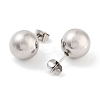 Non-Tarnish Round 316 Surgical Stainless Steel Stud Earrings for Women Men EJEW-Z050-17P-2