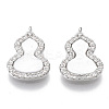 Brass Micro Pave Clear Cubic Zirconia Charms KK-S355-007P-NF-2