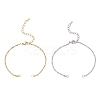 2Pcs 2 Colors 304 Stainless Steel Singapore Chain Bracelet Making AJEW-JB01345-1