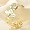 Flower Brass Cuff Open Bangles BJEW-M060-05G-3