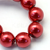 Baking Paint Pearlized Glass Pearl Round Bead Strands HY-Q003-14mm-51-3