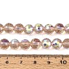 Electroplate Transparent Glass Beads Strands EGLA-N024-01A-C05-4