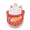 Alloy Enamel Lucky Kitten Pendants LS-PALLOY-I166-44KCG-1
