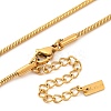 Ion Plating(IP) 304 Stainless Steel Heart Pendant Round Snake Chain Necklaces for Women NJEW-G142-04G-3