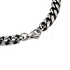 Tarnish Resistant Men's 304 Stainless Steel Cuban Link Chain Bracelets STAS-A051-04B-01-3