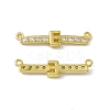 Rack Plating Brass Micro Pave Clear Cubic Zirconia Connector Charms KK-C007-37G-E-2