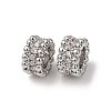 Brass Cubic Zirconia European Beads ZIRC-L105-09P-1