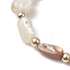Natural Seashell Beaded Stretch Bracelets for Women BJEW-JB10932-3