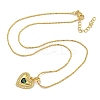 Brass Pave Cubic Zirconia Peach Heart Pendant Necklaces for Women NJEW-Q346-03G-01-2