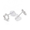 Anti-Tarnish Rhodium Plated Star of David 999 Fine Silver Stud Earrings for Women LS-EJEW-S215-05P-3