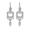 Brass with Shell Stud Earring Findings KK-G497-32P-1