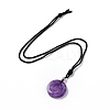 Adjustable Natural Amethyst Vortex Pendant Necklace with Nylon Cord for Women NJEW-L171-05B-2