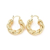 Brass Twist Rope Shape Hoop Earrings for Women EJEW-F303-07G-1