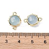 Brass Natural Natural White Jade Imitation Aquamarine Connector Charms KK-Z096-01G-05-3