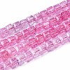 Crackle Transparent Glass Beads Strands GLAA-N062-6mm-07-1
