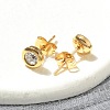 Ion Plating(IP) 304 Stainless Steel Flat Round Stud Earrings EJEW-C099-16A-3