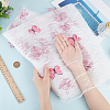 Butterfly Pattern Polyester with PET Embroidery Lace Fabric DIY-WH0419-45-3