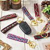 7Pcs Vintage Polyester Ribbon Keychain KEYC-TAC00047-6