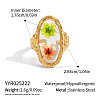 304 Stainless Steel with Enamel Flower Open Rings for Women LS-VV0742-1-1