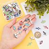 64Pcs 16 Style CCB Plastic Enamel Pendants CCB-FH0001-08-3