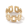 Ion Plating(IP) 304 Stainless Steel Hollow Out Rectangle Open Cuff Rings for Women RJEW-G285-55G-2