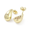 Teardrop Rack Plating Brass Cubic Zirconia Stud Earrings for Women EJEW-B047-02G-09-2