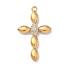 304 Stainless Steel with Rhinestone Pendants STAS-Z184-05G-1