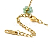 304 Stainless Steel & Glass Colorful Flower Link Chain Necklaces for Women NJEW-K383-05G-3