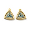 Brass Micro Pave Cubic Zirconia Charms KK-D090-02G-1