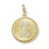 Brass Micro Pave Clear Cubic Zirconia Pendants KK-L253-17G-I-1