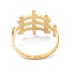 Ion Plating(IP) 304 Stainless Steel Hollow Out Rectangle Adjustable Ring for Women RJEW-I097-04G-3