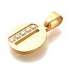 Ion Plating(IP) 304 Stainless Steel Rhinestone Pendants STAS-U035-01G-O-2