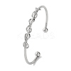 Infinity 304 Stainless Steel Cuff Bangles for Women BJEW-B104-26P-1