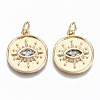 Brass Micro Pave Clear Cubic Zirconia Pendants KK-S356-156G-NF-1
