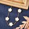 Flower Shell Link Chain Bracelets BJEW-K247-01G-06-5