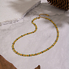 304 Stainless Steel Enamel Green Leaf Link Chain Necklaces for Women OR8327-6