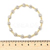 Brass Round Beaded Stretch Bracelets for Women Men BJEW-Z129-01GP-3