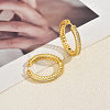 Hollow Brass Clear Cubic Zirconia Hoop Earrings SP8143-5