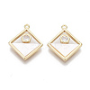 Brass Micro Pave Clear Cubic Zirconia Pendants KK-S356-090-NF-1