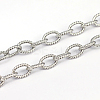 Tarnish Resistant 3.28 Feet 304 Stainless Steel Textured Cable Chains X-CHS-O005-67-1