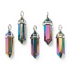 Electroplate Non-Magnetic Synthetic Hematite Pointed Pendants X-G-M378-01P-B01-1