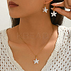 Bohemian 201 Stainless Steel & Plastic Starfish Pendant Necklace & Earrings Sets for Women FT6216-3